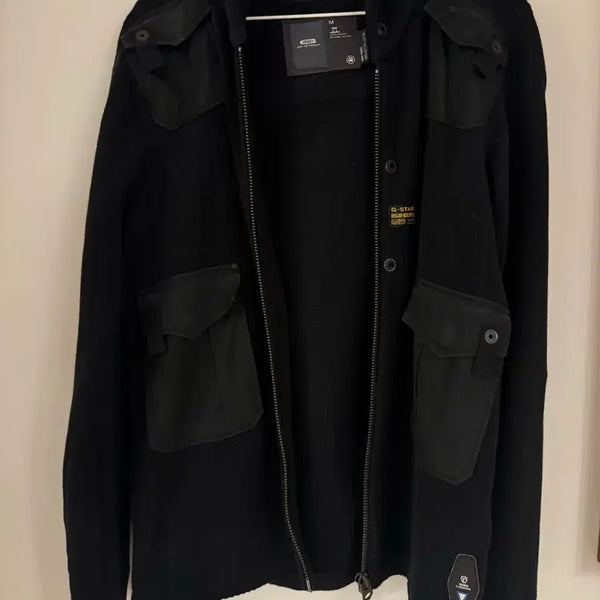 [BUNJANG] G-Star RAW Black Knit Zip-Up Hoodie / G-STAR RAW 블랙 니트 집업 후드