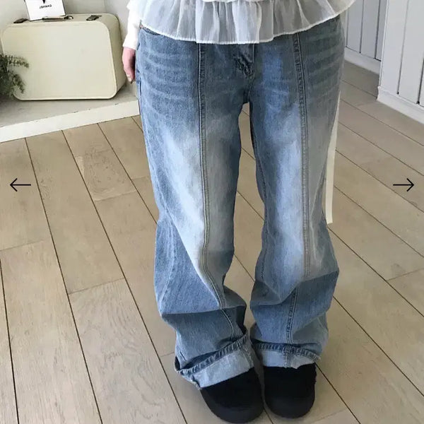 [BUNJANG] Kirev Wide Leg Denim Jeans / Kirev키레브 와이드데님(원가:46,000원)