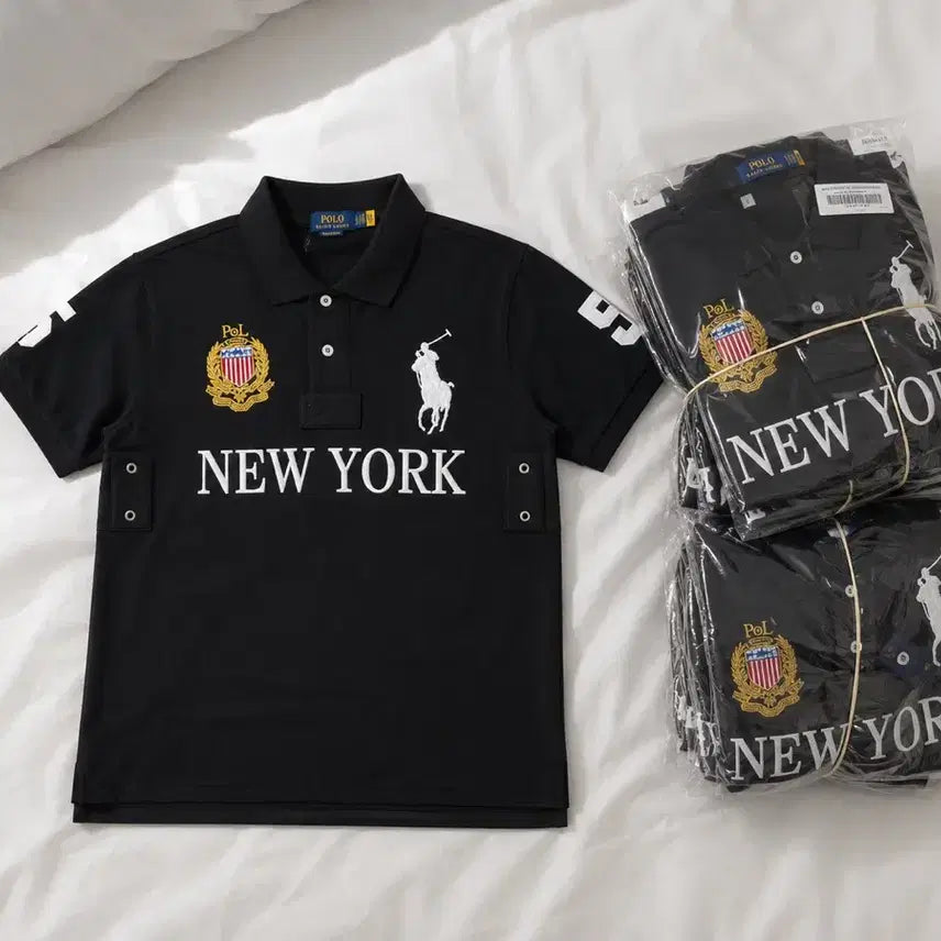 [BUNJANG] Polo Ralph Lauren Big Pony New York Embroidered T-Shirt / 폴로 빅포니 뉴욕 반팔 카라티