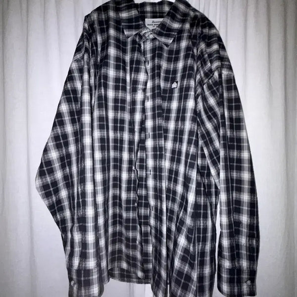 [BUNJANG] Bubum Cotton Check Shirt XXL Black / 부붐 면 셔츠 xxl