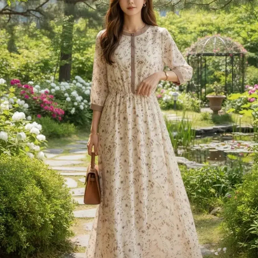 [BUNJANG] Natural Couture Flower Pattern Dress / 내추럴 쿠튀르 플라워 패턴 원피스 F