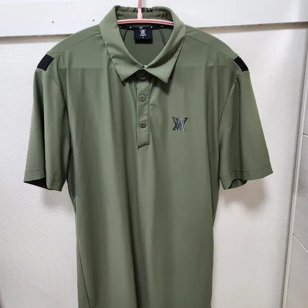 [BUNJANG] Anew Golf Men's Sporty Polo Shirt Khaki Nylon Blend / 어뉴 골프 남성 스포티 폴로 셔츠