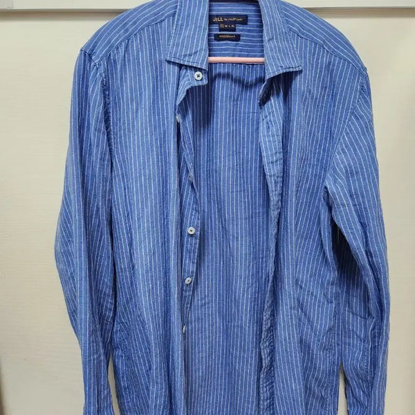 [BUNJANG] JILL by JILLSTUART Striped Long-Sleeve Shirt (Blue & White) / 질 바이 질스튜어트 스트라이프 롱슬리브 셔츠