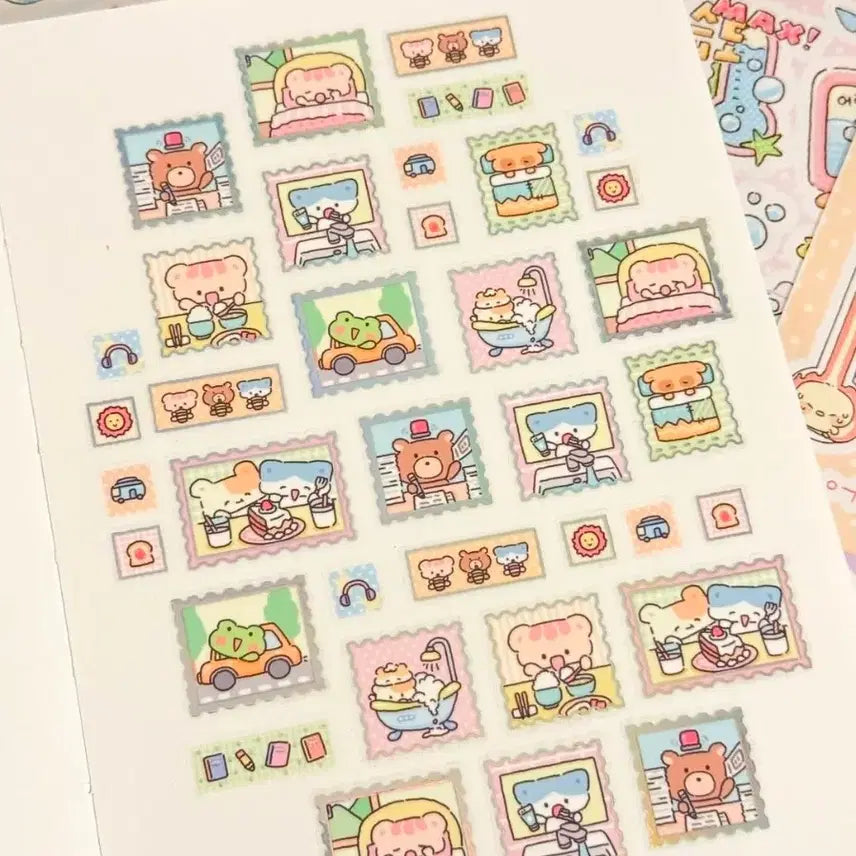 [BUNJANG] Lalaland Square Daily Kiss Cut Sticker / 띵) 라라하우스 사각일상 키스컷