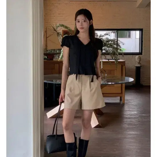 [BUNJANG] K-Club Handmade Puff Blouse Black Size S / 새상품)케이클럽 자체제작 퍼프블라우스 블랙 S사이즈