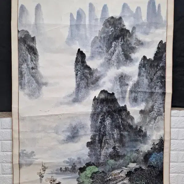 [BUNJANG] Chwicheol (翠鐵) Calligraphy and Painting Landscape Scroll Painting / 취철?갑술년 강산조운도 대작
