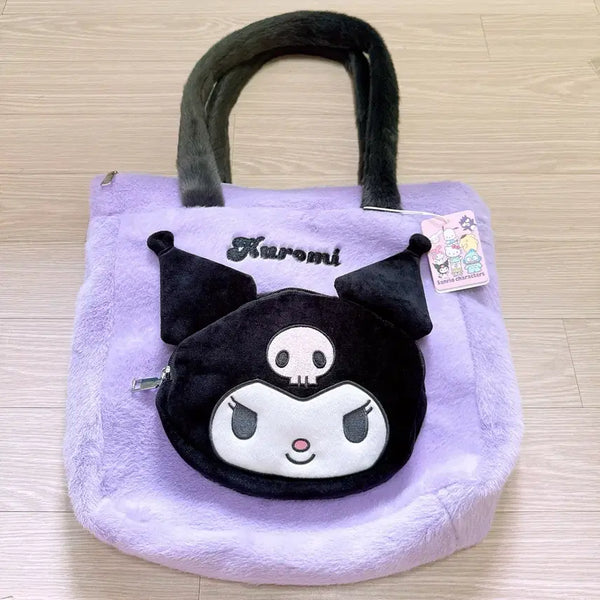 [BUNJANG] Sanrio Kuromi Fur Shoulder Tote Bag / (새상품) 쿠로미 가방