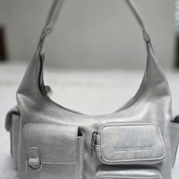 [BUNJANG] Lucky Chouette 25ss Silver Hobo Bag / 25ss Lucky chouette 럭키슈에뜨 실버 호보백
