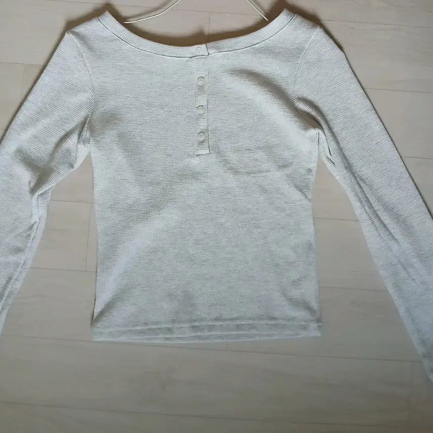 [BUNJANG] Melange Grey Waffle Knit T-Shirt / 멜란지 그레이 와플티