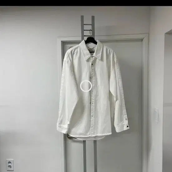 [BUNJANG] Solid Homme White Denim Shirt Size 52 / 화이트 데님 셔츠 솔리드옴므 52