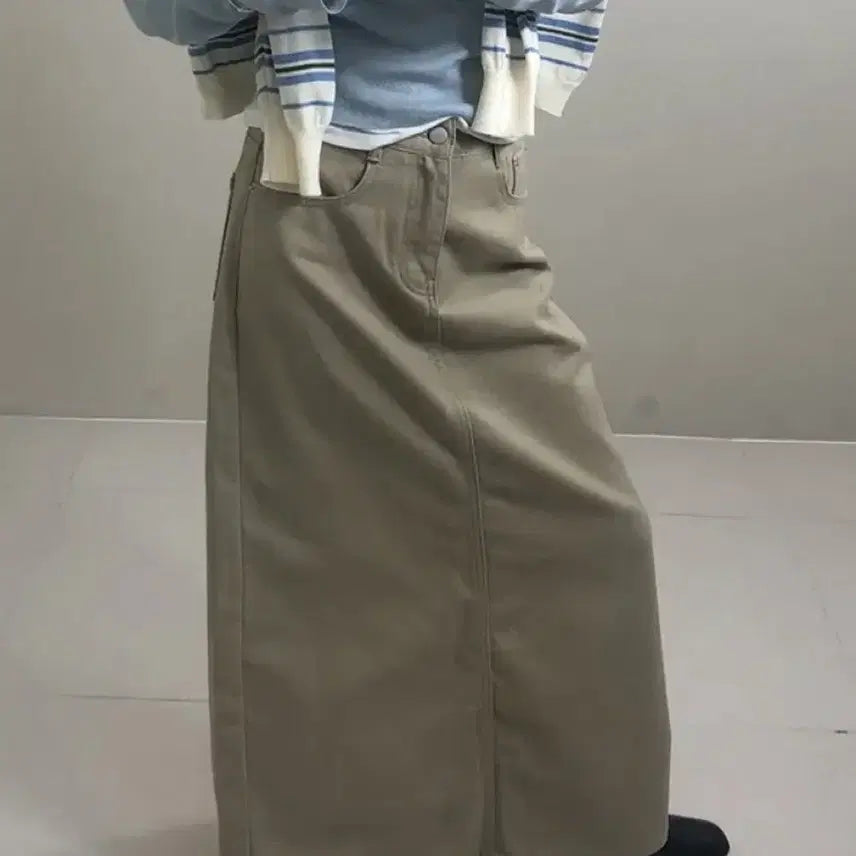 [BUNJANG] Beige Long Skirt (M) / 베이지 롱스커트 M