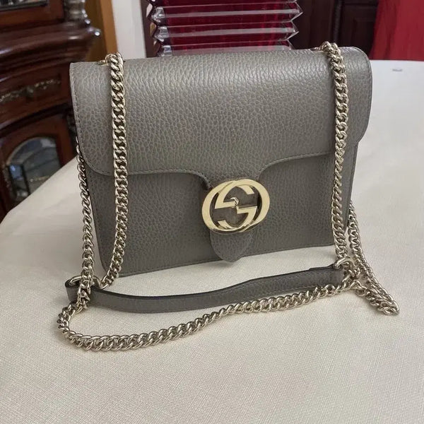 [BUNJANG] Gucci Interlocking Small Crossbody Bag Grey / 구찌 인터로킹 스몰 크로스백 그레이