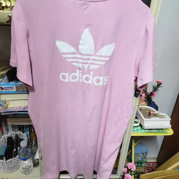 [BUNJANG] Adidas Short Sleeve Midi Dress Pink Logo / 아디다스 반팔원피스 핑크