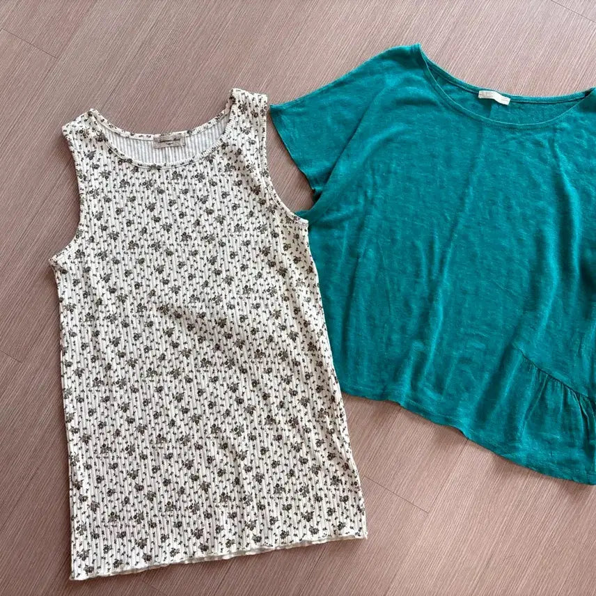 [BUNJANG] Samansamos2 Floral Print Camisole + Studio Clip Linen Top / samansamos2 사만사모스 잔꽃나시+스튜디오클립 린넨 탑
