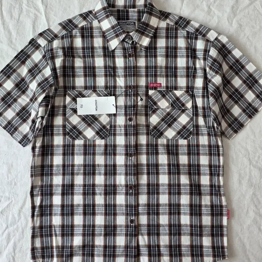 [BUNJANG] SCULPTOR Plaid Short Sleeve Shirt / SCULPTOR 스컬프터 체크 반팔 셔츠 새상품