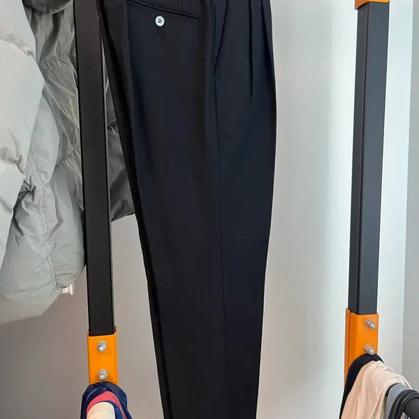 [BUNJANG] Belief Wool Flannel Two-Tuck Pants Black L Size (Altered) / 벨리프 울 플란넬 투턱팬츠 블랙 L사이즈(수선제품)
