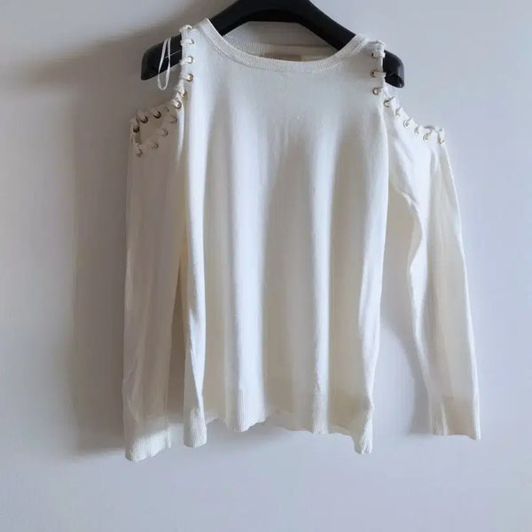 [BUNJANG] Michael Kors Off-Shoulder Knit Sweater / 마이클 코어스 오프숄더 니트
