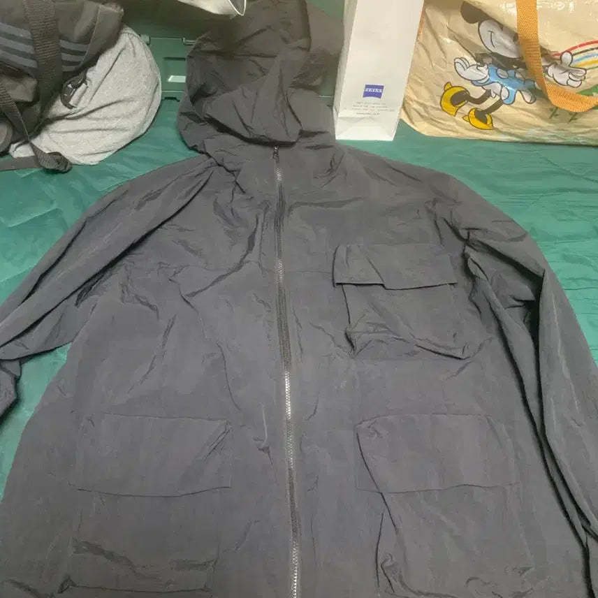 [BUNJANG] Carbros Hooded Windbreaker Jumper Black XL-2XL / 카고브로스 후드 바람막이 점퍼 블랙 xl~2xl