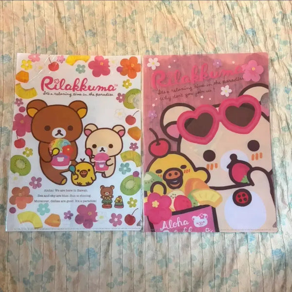 [BUNJANG] San-X Rilakkuma Classic A4 Clear File Binder Set (4 Types, Bundle) / 4종 일괄 고전 리락쿠마 A4 클리어 파일 바인더 세트