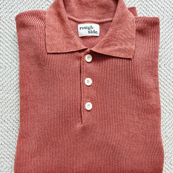 [BUNJANG] Roughside Collar Knit Half Sleeve Size 2 / 러프사이드 카라 니트 하프 슬리브 2사이즈