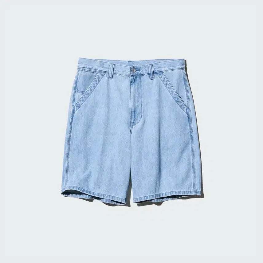 [BUNJANG] Uniqlo Denim Work Short Pants Bermuda 4XL Light Blue New / 유니클로 데님워크쇼트팬츠 반바지 버뮤다 4XL 연청 새상품