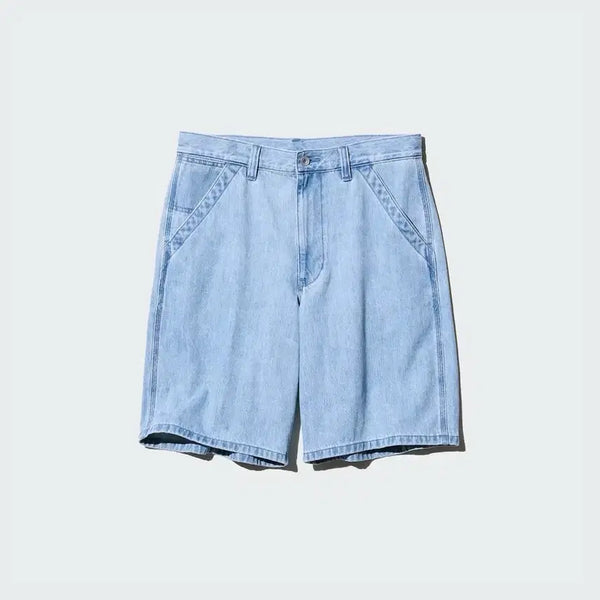 [BUNJANG] Uniqlo Denim Work Short Pants Bermuda 4XL Light Blue New / 유니클로 데님워크쇼트팬츠 반바지 버뮤다 4XL 연청 새상품