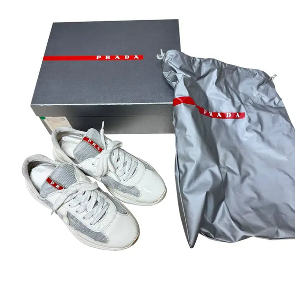 [BUNJANG] Prada Linea Rossa America's Cup Sneakers White (36.5) / 프라다 리네아 로사 아메리카 컵 스니커즈 화이트 36.5사이즈