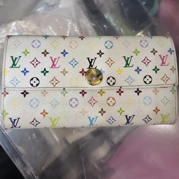 [BUNJANG] Louis Vuitton Sarah Long Wallet Multicolor Monogram White / 루이비통 사라 장지갑 멀티컬러 모노그램 화이트 정품