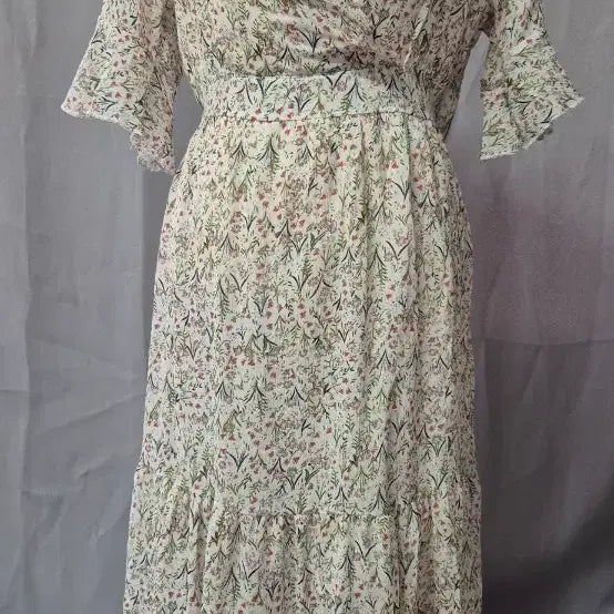 [BUNJANG] Chiffon Floral Long Dress One Size / 쉬폰꽃무늬 롱 원피스 프리