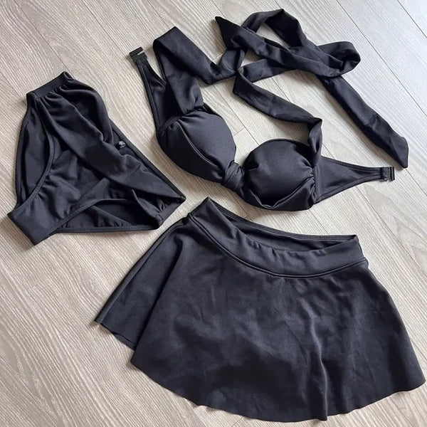 [BUNJANG] Orr 3-Piece Bikini Set Black / 오르 orr 비키니 수영복 3피스 블랙