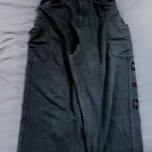 [BUNJANG] Politeru Side Cargo Sweatpants Washed Green / [2]폴리테루 사이드카고 스웻팬츠 워시드그린