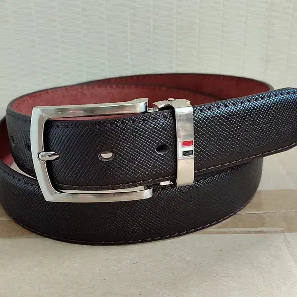 [BUNJANG] Men's Saffiano Leather Casual Dress Belt / 남성벨트 사피아노 캐주얼 정장 벨트 벨트 새상품