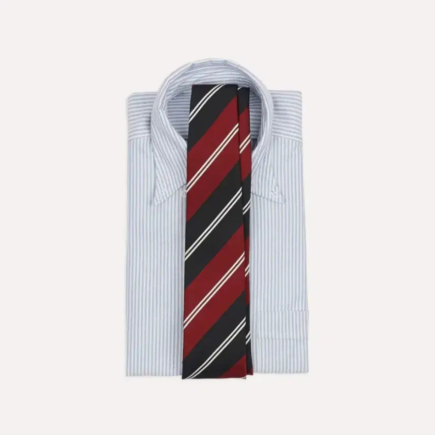 [BUNJANG] Drakes Regimental Stripe Silk Tie / 드레익스 레지멘탈 스트라이프 넥타이 레드/네이비/화이트