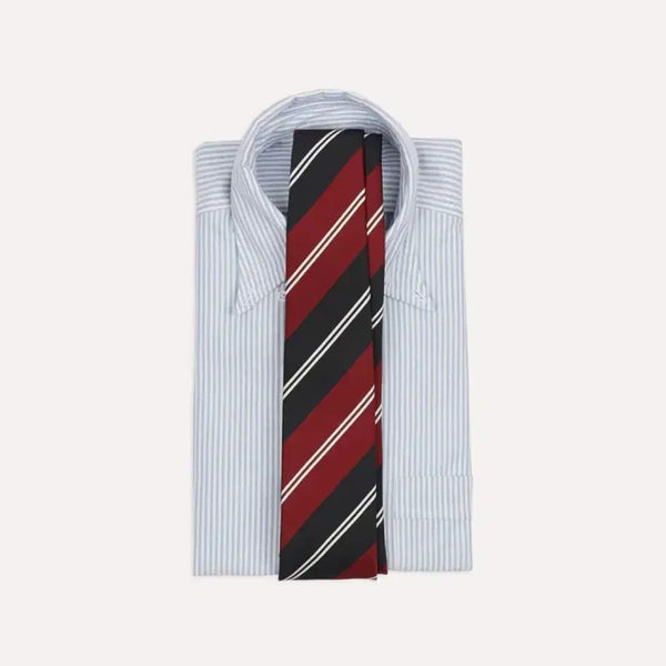 [BUNJANG] Drakes Regimental Stripe Silk Tie / 드레익스 레지멘탈 스트라이프 넥타이 레드/네이비/화이트