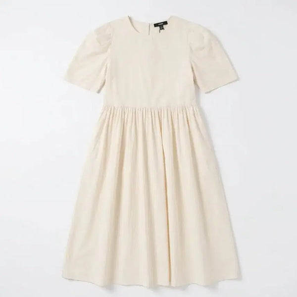 [BUNJANG] Women's Ivory Fit-Good Long Dress / 여성F/ 아이보리 반팔 핏예쁜 롱원피스 0-75