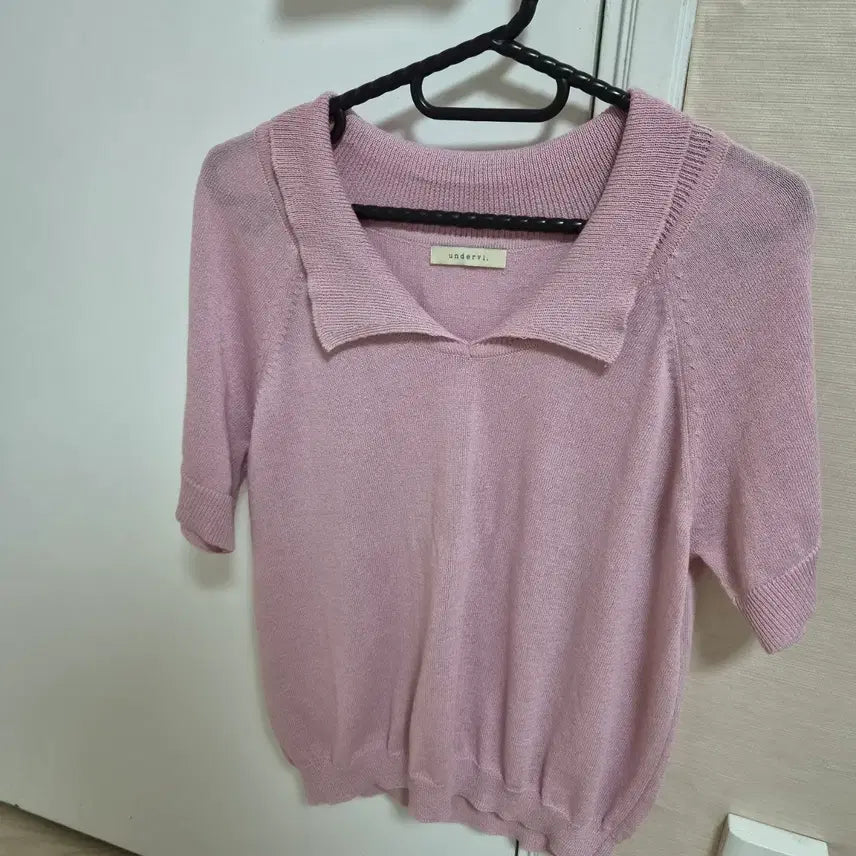 [BUNJANG] Collared Short Sleeve Knit Top / 여름)  카라 반팔 니트