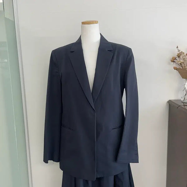 [BUNJANG] BEAKER Dark Navy Single Jacket / [BEAKER] 다크 네이비 싱글 자켓