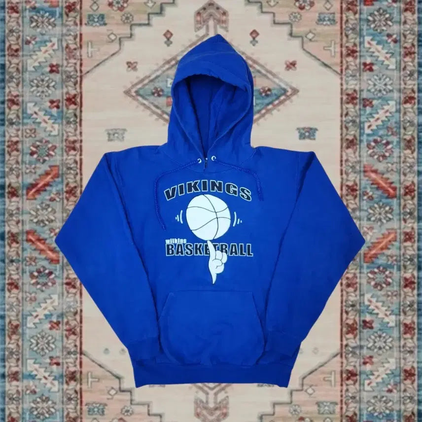 [BUNJANG] Hanes Vintage Blue Logo Printing Hoodie S / Hanes 빈티지 블루 로고 프린팅 후드티 S