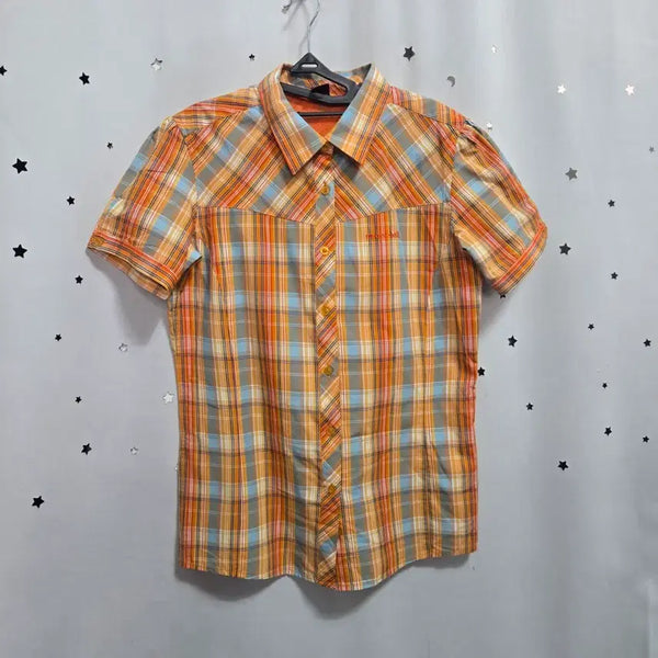 [BUNJANG] Montbell Check Short Sleeve Shirt (M) / 몽벨 체크 반팔 셔츠 M