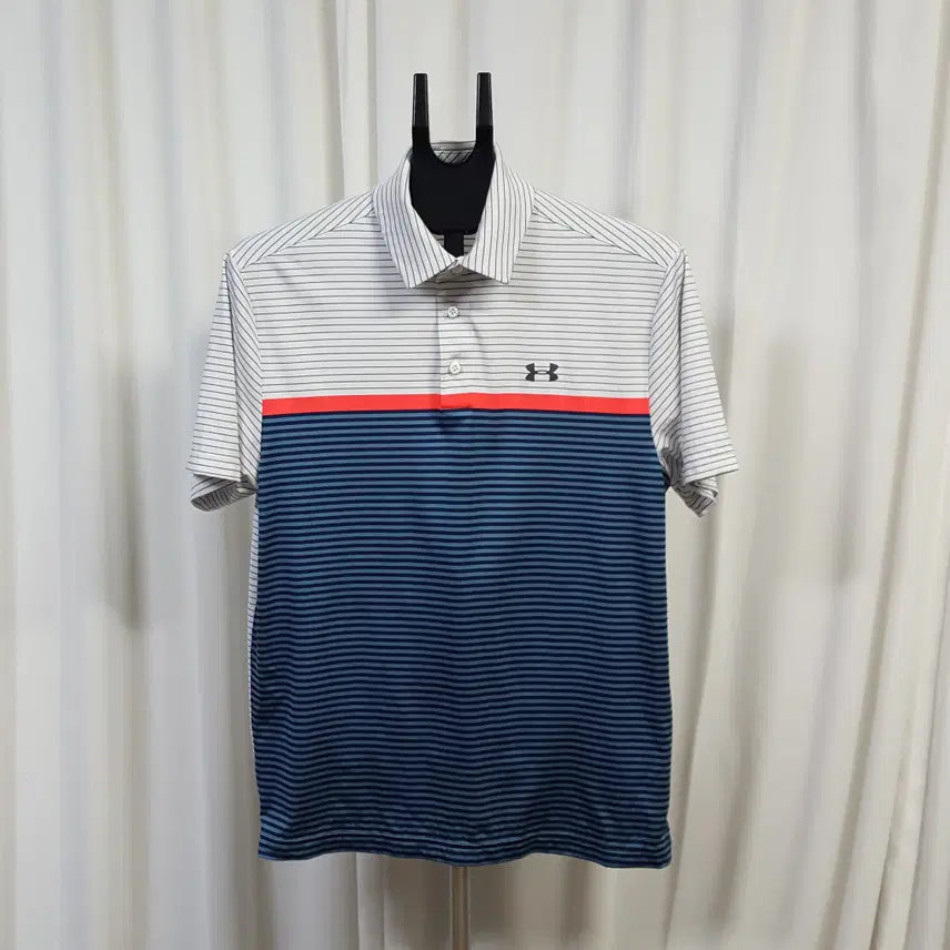 [BUNJANG] Under Armour Men's Golf Stripe Short Sleeve T-Shirt Size 100-105 / 언더아머 남성 골프 스트라이프 반팔 티 100-105추천 오일장 0331