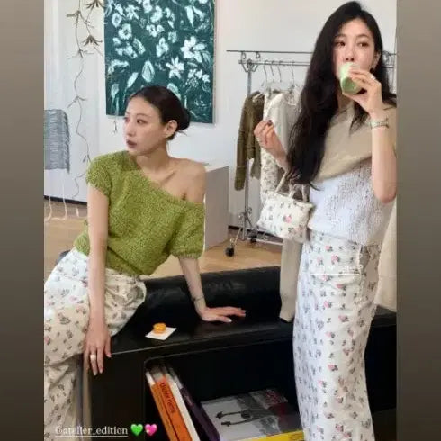 [BUNJANG] Atelier Edition Floral Jacquard Skirt / 아뜰리에에디션 플로럴 자카드 스커트,차정원스커트,곰송이스커트