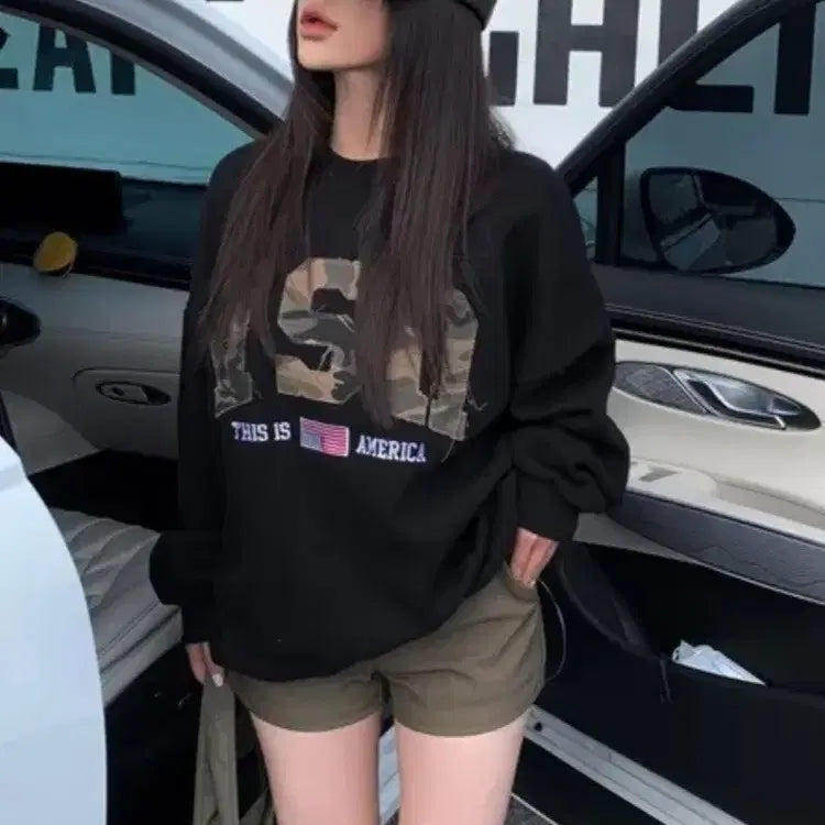 [BUNJANG] USA Camo Sweatshirt / 타임세일) USA 카모 맨투맨 / 밀리터리 카모 맨투맨
