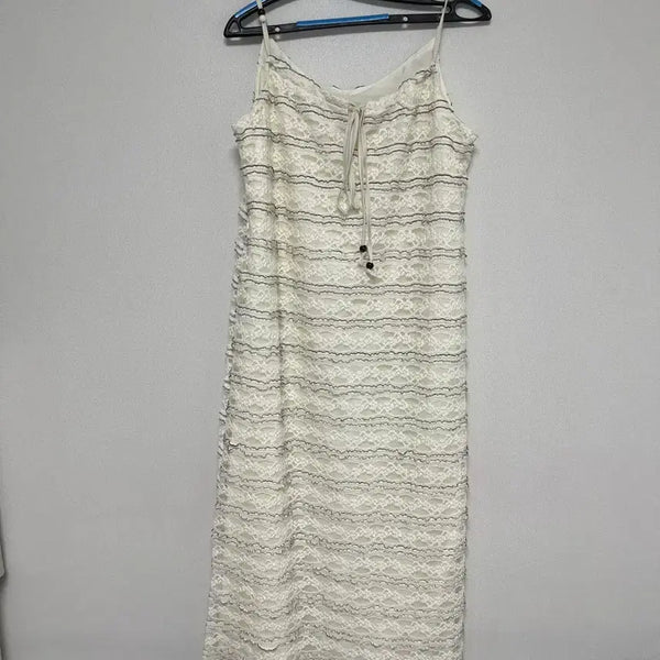 [BUNJANG] Lace Sleeveless Maxi Dress / 레이스 나시원피스
