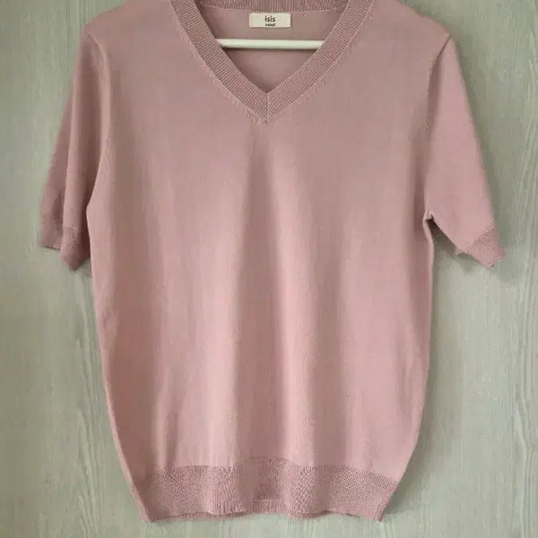 [BUNJANG] Celisa Pink V-neck Knit Summer Knit / 핑크   여름 브이넥니트 새상품