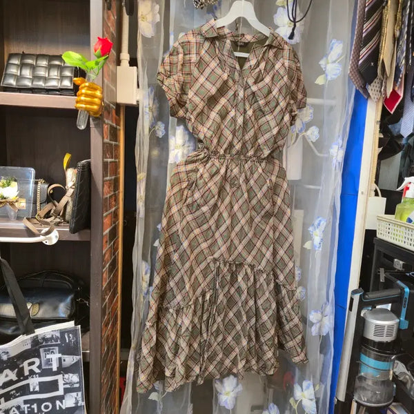 [BUNJANG] Time Check Roone Dress M / 한섬타임체크로원피스