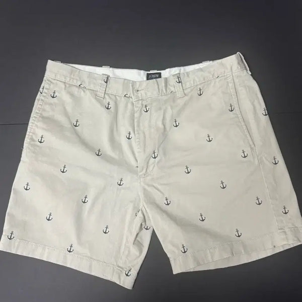 [BUNJANG] J.Crew Anchor Pattern Shorts Beige 35 / J.Crew 앵커 패턴 반바지 베이지 35