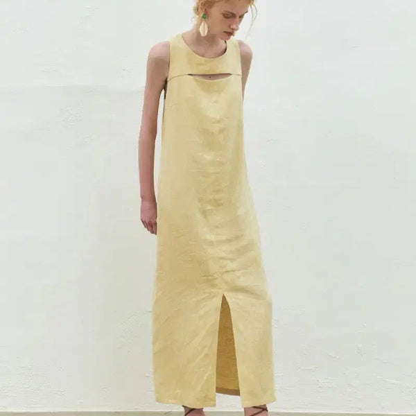[BUNJANG] KUME Linen Dress Yellow M / 쿠메[KUME] 린넨 원피스, 옐로우