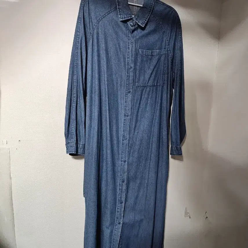 [BUNJANG] The I'z Long Dress - Blue Cotton / 더 아이잗 롱원피스 청원피스
