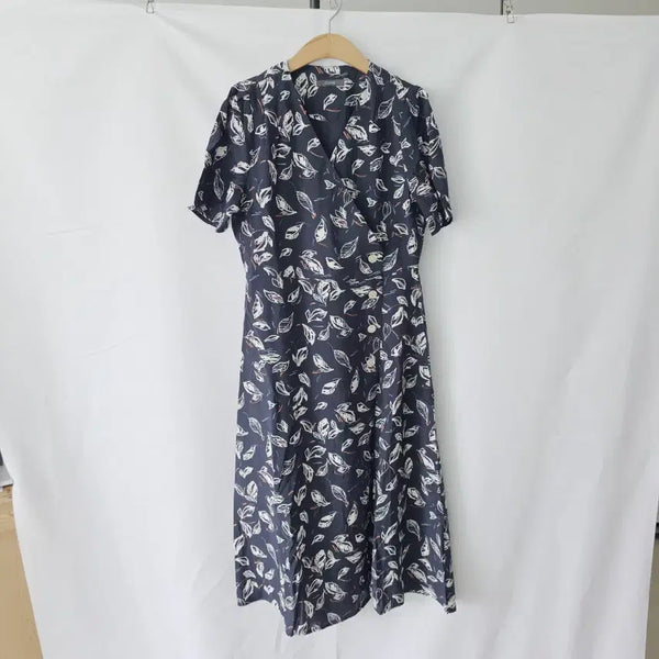 [BUNJANG] CLOVIS Navy Printed Rayon Nylon Blend Dress / CLOVIS 클로비스 원피스  66
