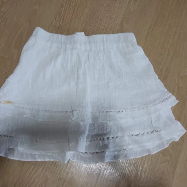 [BUNJANG] White Chiffon Ruffle Skirt / 화이트 쉬폰 프릴 스커트 44/55